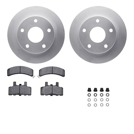 DYNAMIC FRICTION CO 4512-40115, Geospec Rotors with 5000 Advanced Brake Pads includes Hardware, Silver 4512-40115